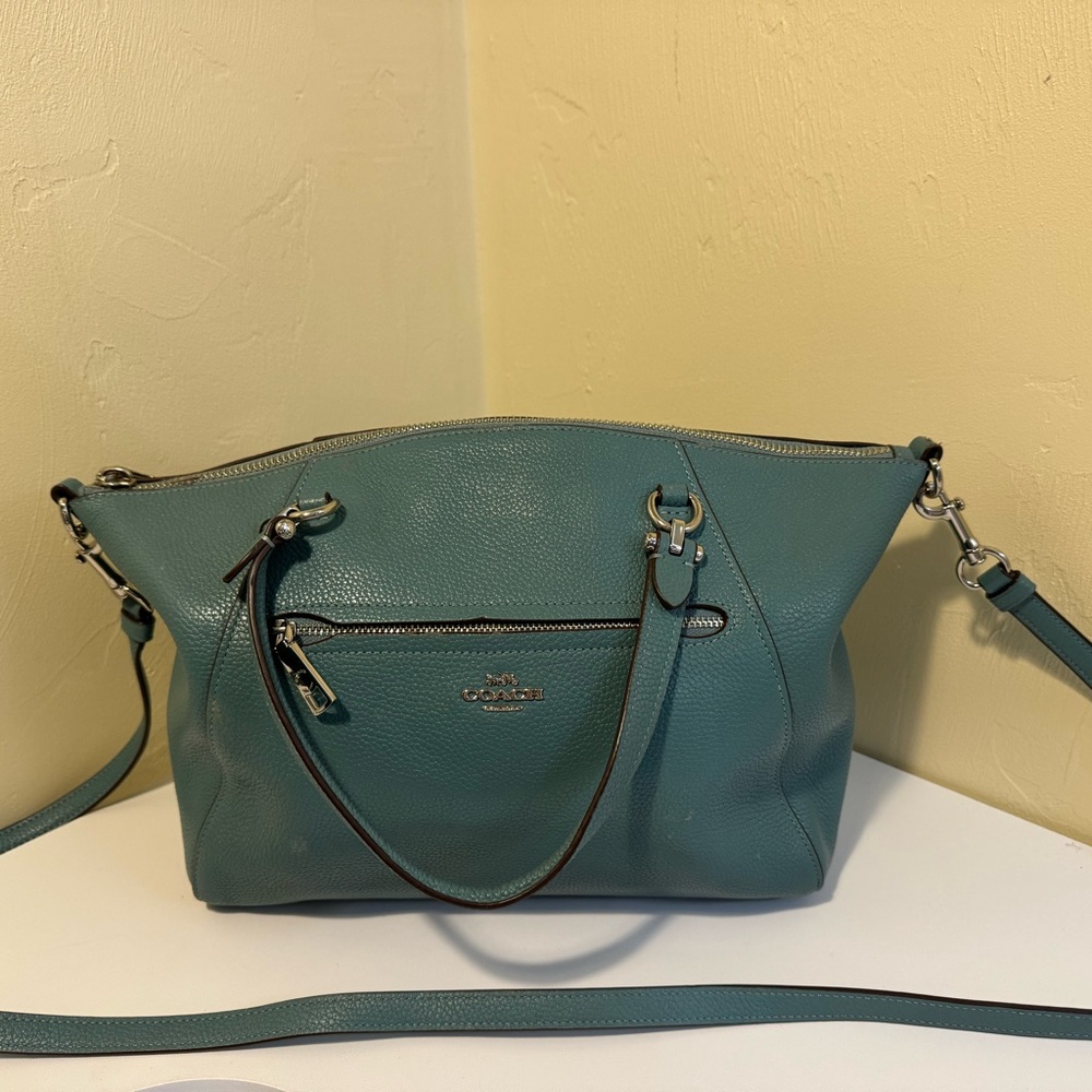 Elegant Teal Leather Handbag